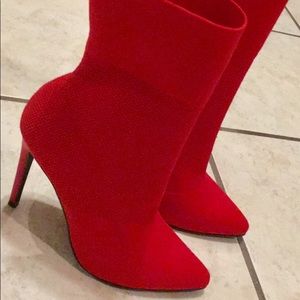 Red booties heels 6.5